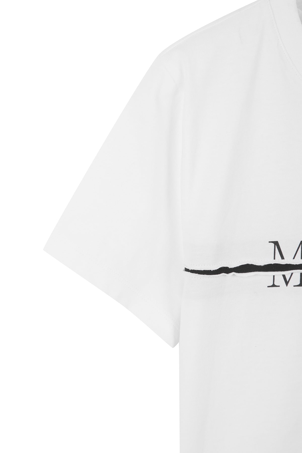 matinkim MATIN KIM LOGO CUTTED CROP TOP IN WHITE