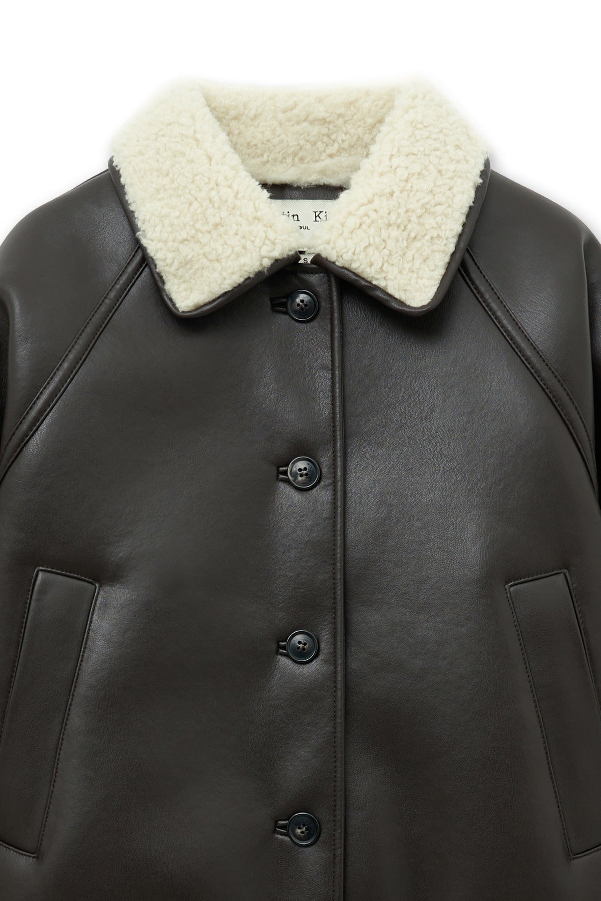matinkim FUR COLLAR MUSTANG JUMPER IN DARK BROWN
