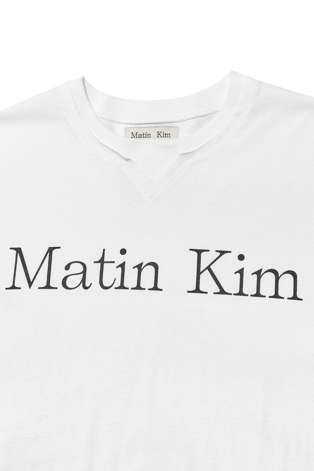 matinkim MATIN LOGO TYPO LONG SLEEVE TOP IN WHITE