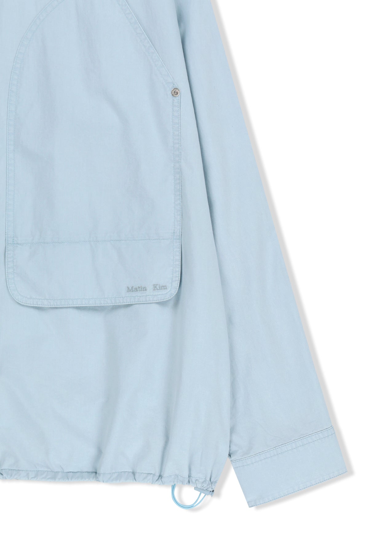 matinkim WASHED COTTON DRAWSTRING SHIRT IN SKY