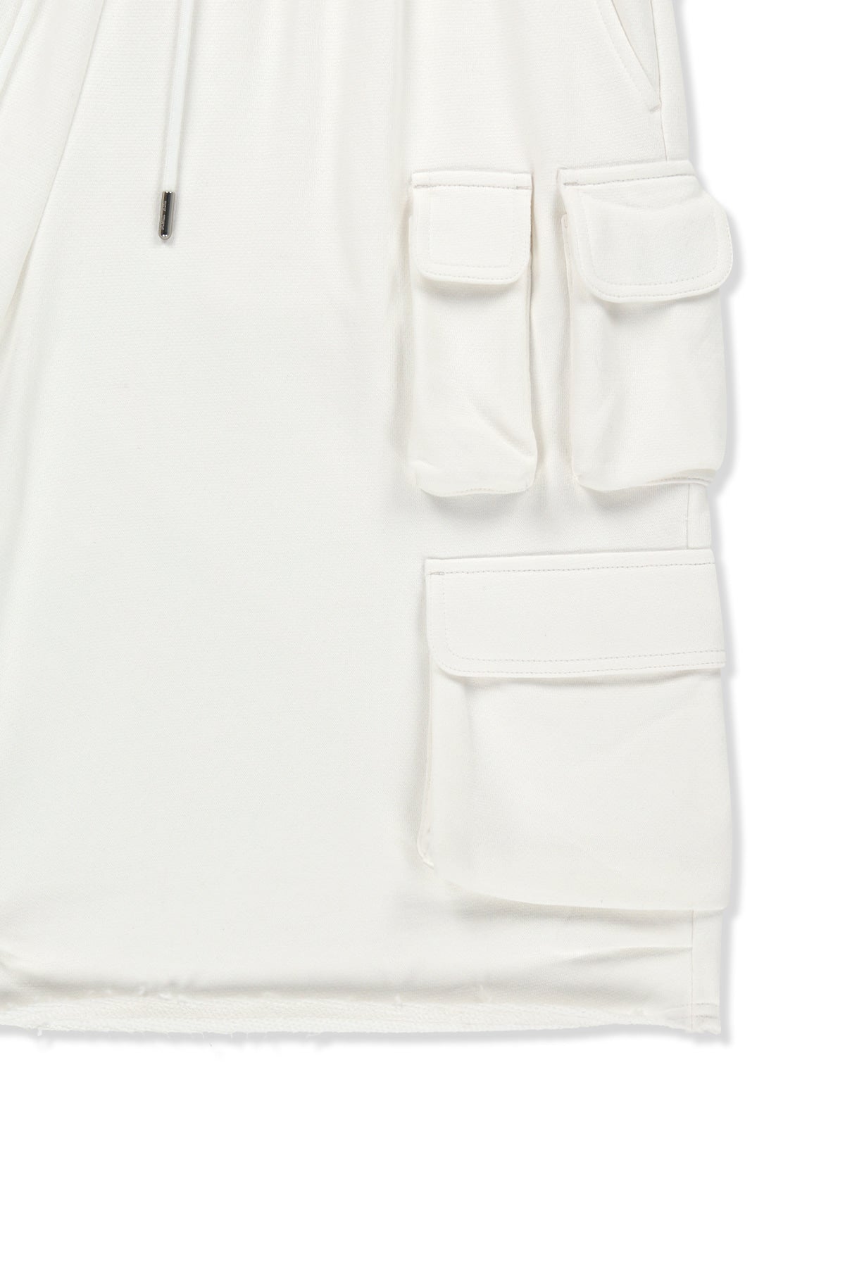 matinkim TERRY UTILITY POCKET BERMUDA PANTS IN WHITE