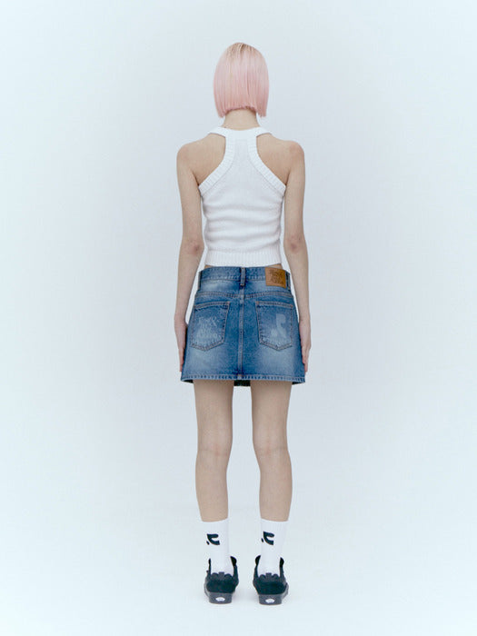 rest&recreation DENIM MINI SKIRT - BLUE