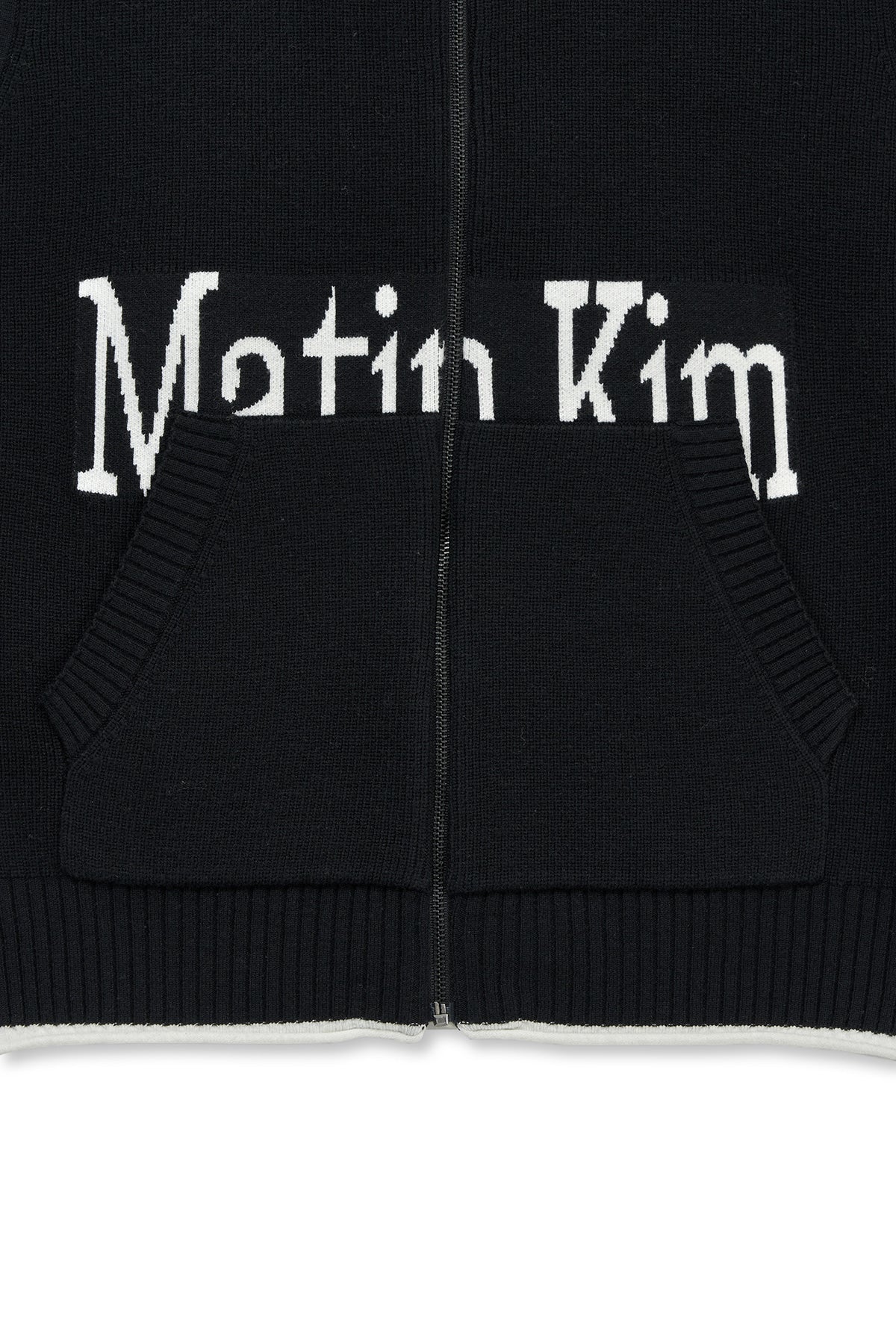 matinkim MATIN SPELL POINT KNIT ZIP UP VEST IN BLACK