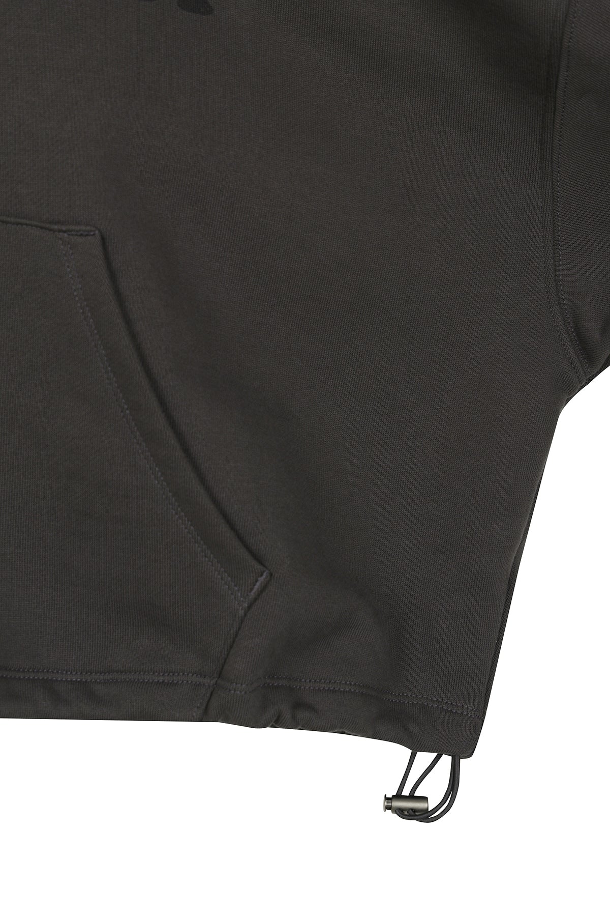 matinkim GRAFFITI ARTWORK CROP HOODY ZIP UP IN CHARCOAL