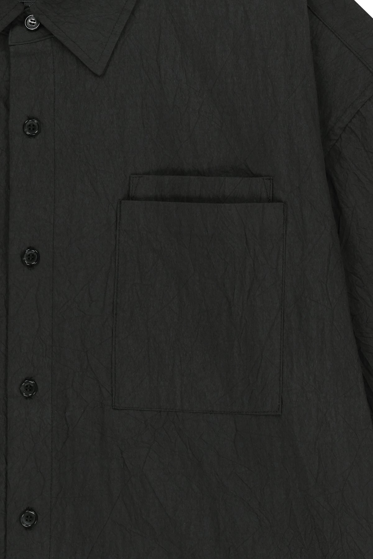 matinkim SMALL LOGO OVER FIT SHIRT FOR MEN IN CHARCOAL