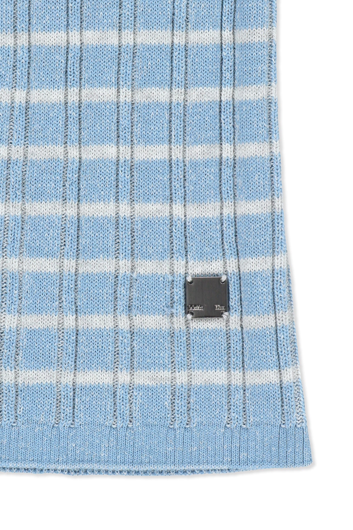 matinkim STRIPE KNIT TUBE TOP IN LIGHT BLUE