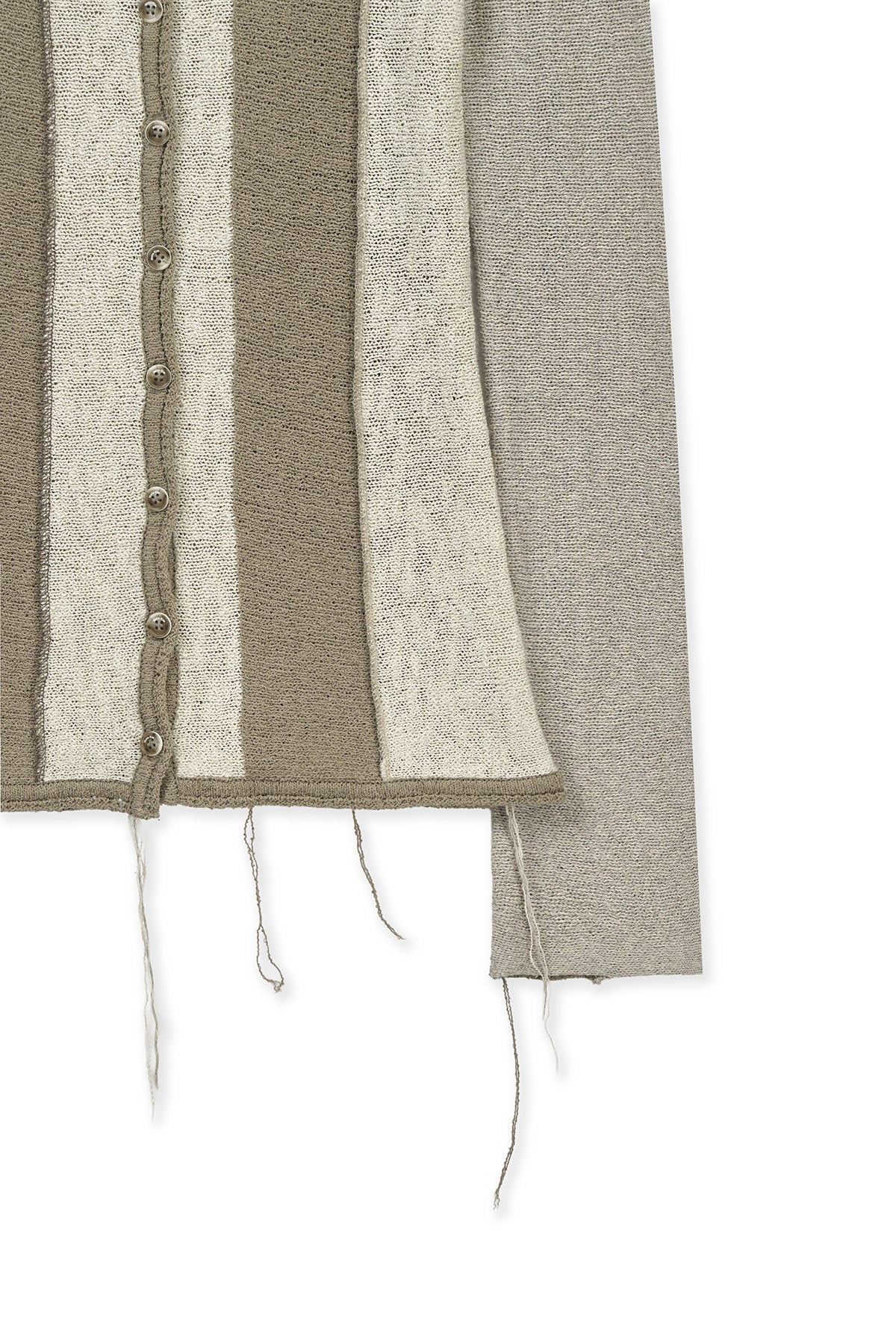 matinkim COLOR BLOCK SLIM KNIT CARDIGAN IN BEIGE
