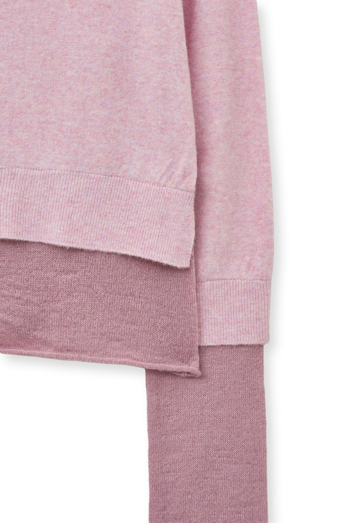 matinkim LAYERED TEXTURE KNIT CARDIGAN IN LILAC