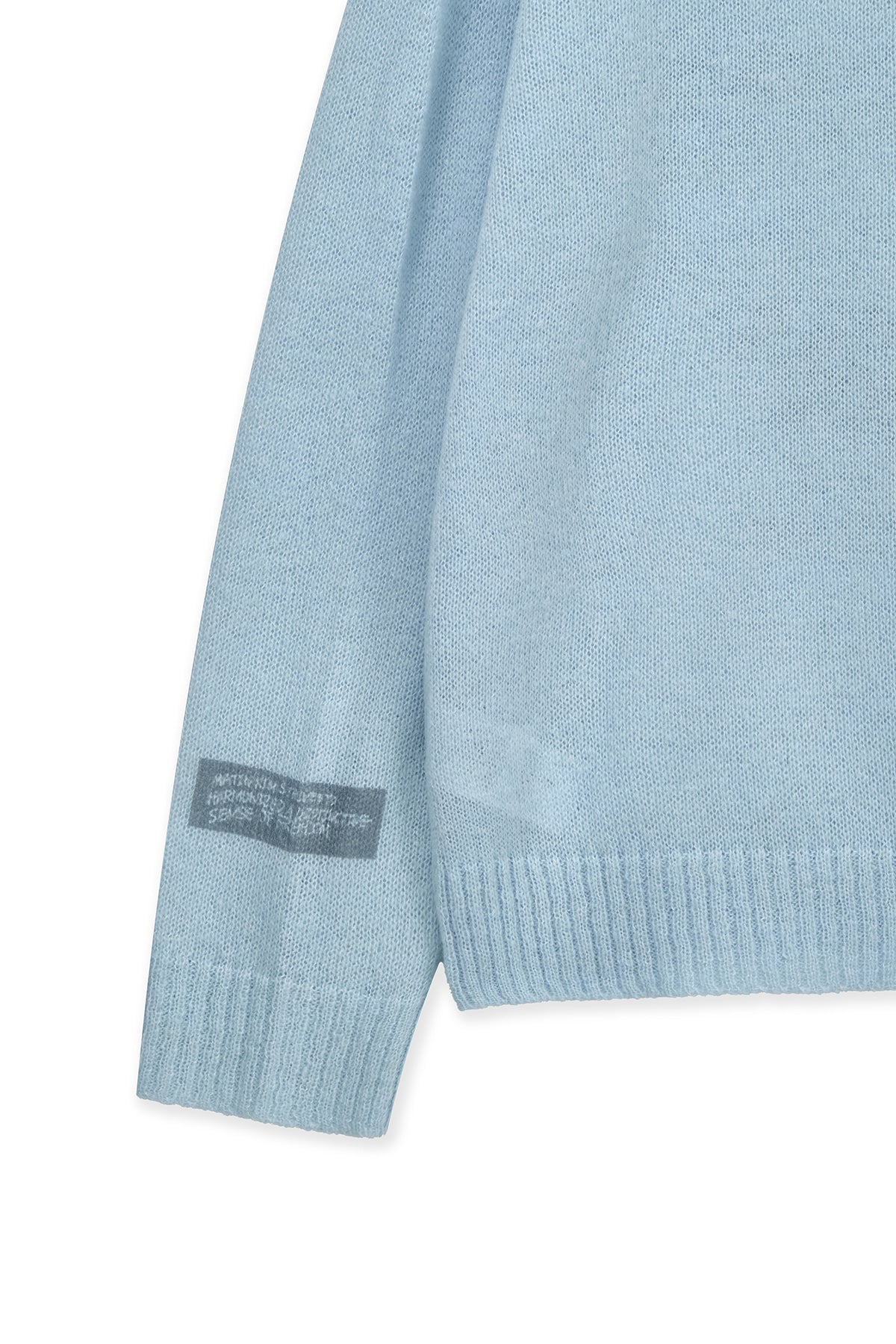 matinkim GRAFFITI ARTWORK KNIT PULLOVER IN LIGHT BLUE