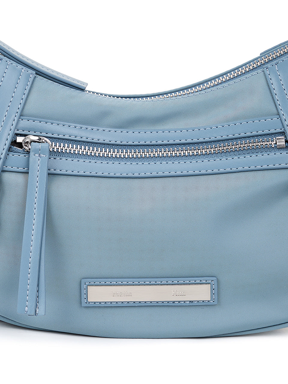 matinkim FABRIC ARC HOBO BAG IN SMOKE BLUE