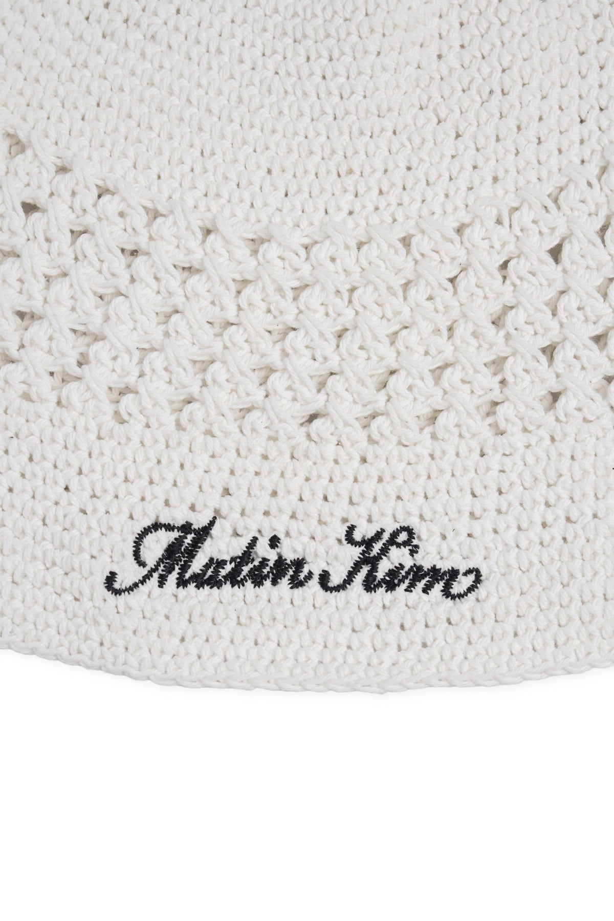 matinkim CROCHET COTTON BUCKET HAT IN WHITE