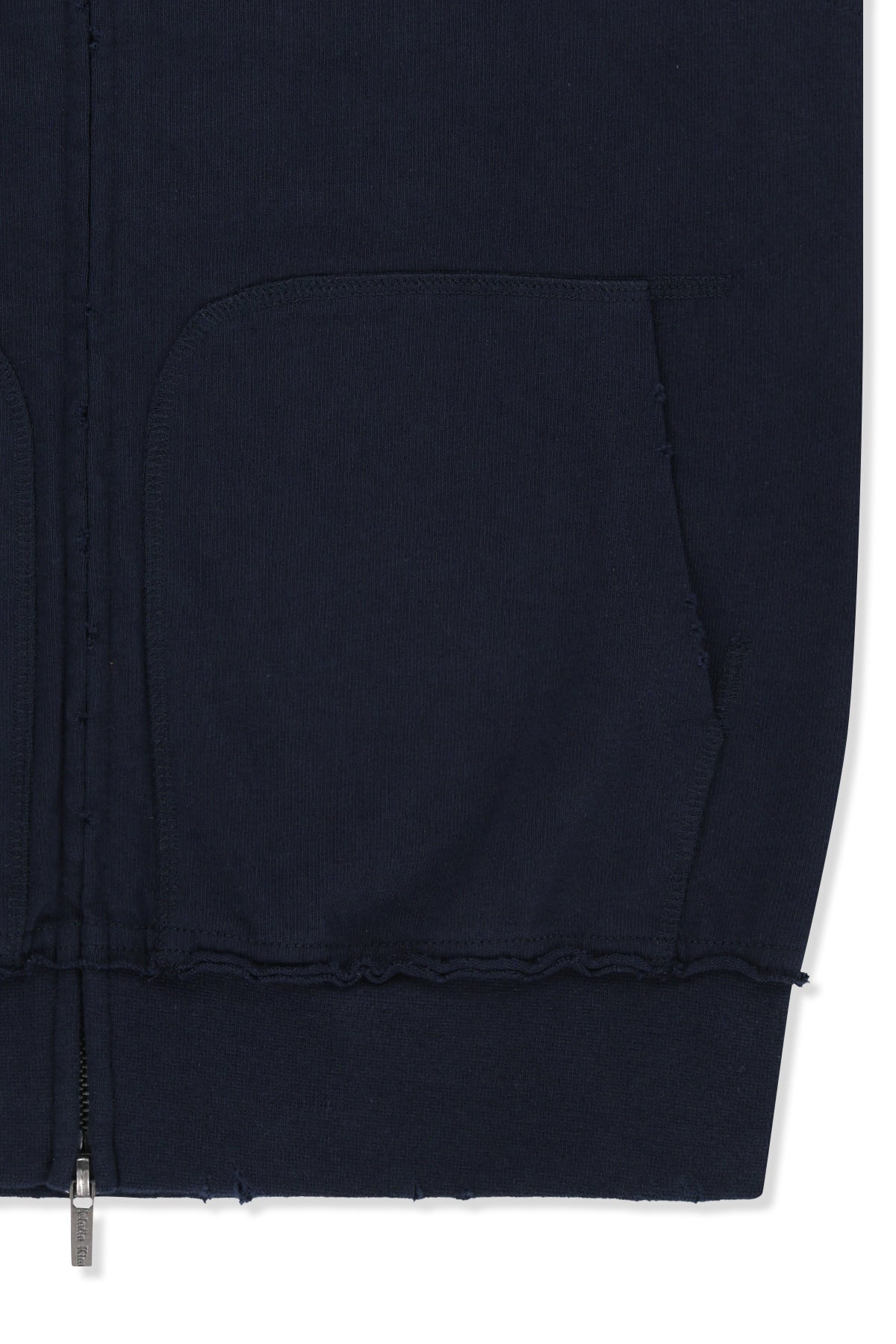 matinkim BACK LOGO JERSEY HOOD VEST IN NAVY