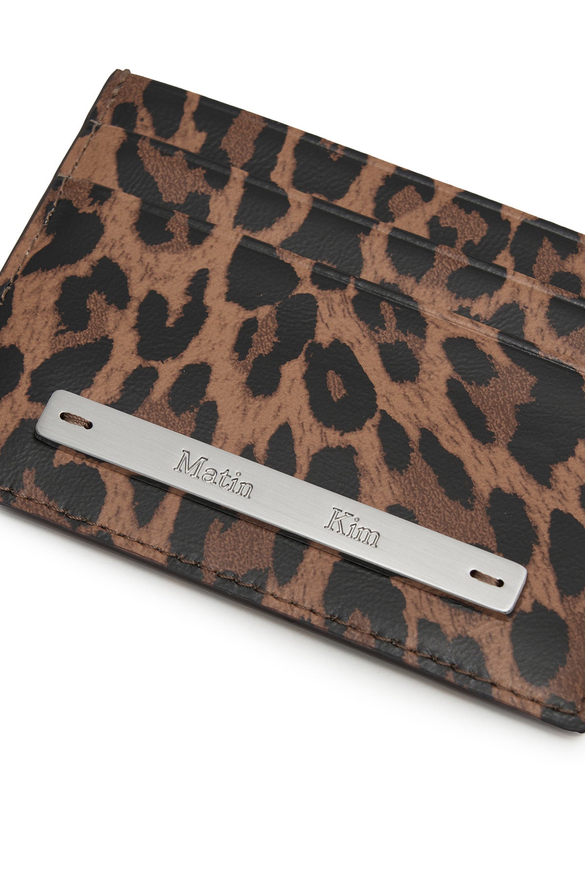 matinkim LEOPARD VINTAGE CARD WALLET IN BROWN