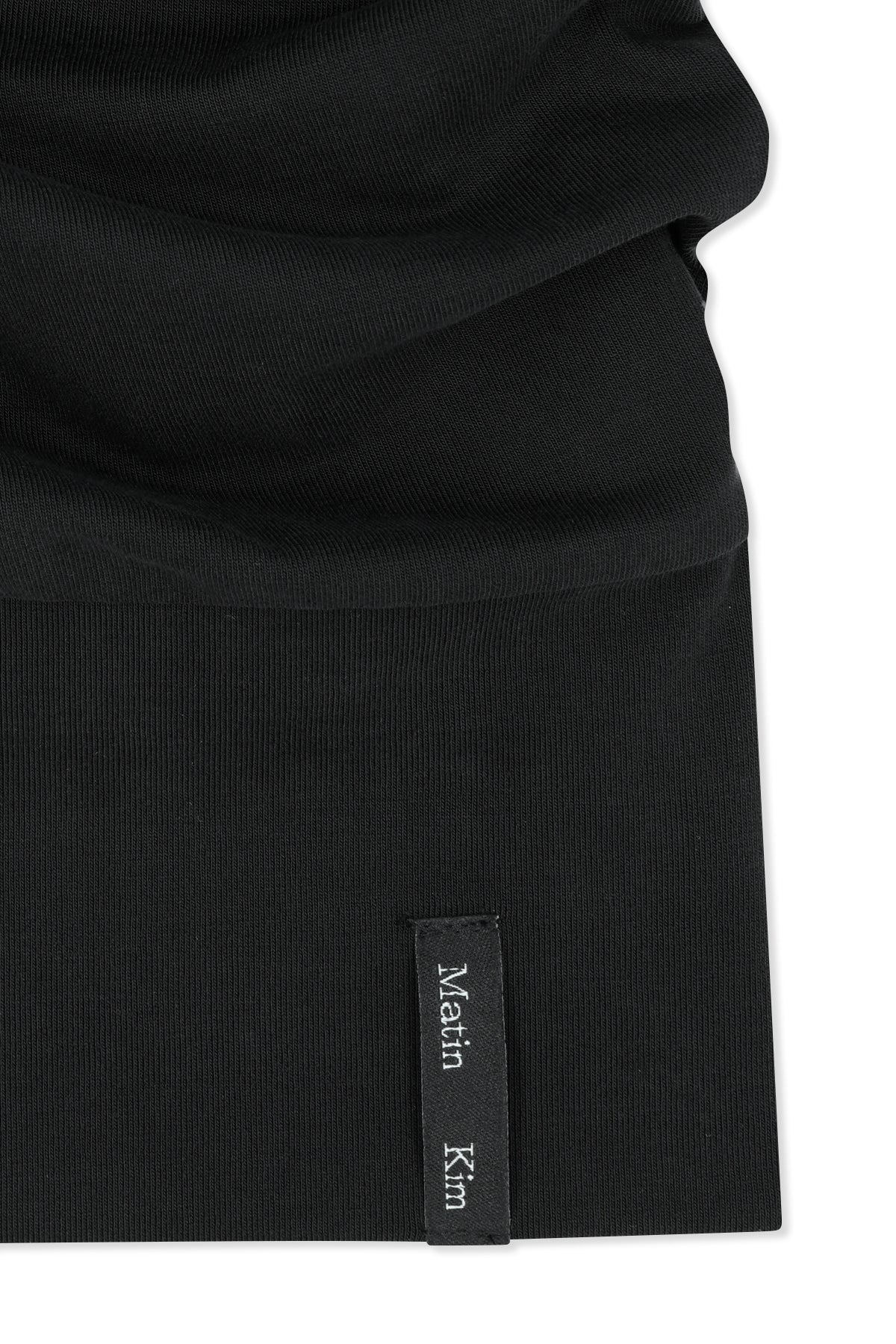 matinkim DRAPED ASYMMETRIC SLEEVELESS TOP IN BLACK