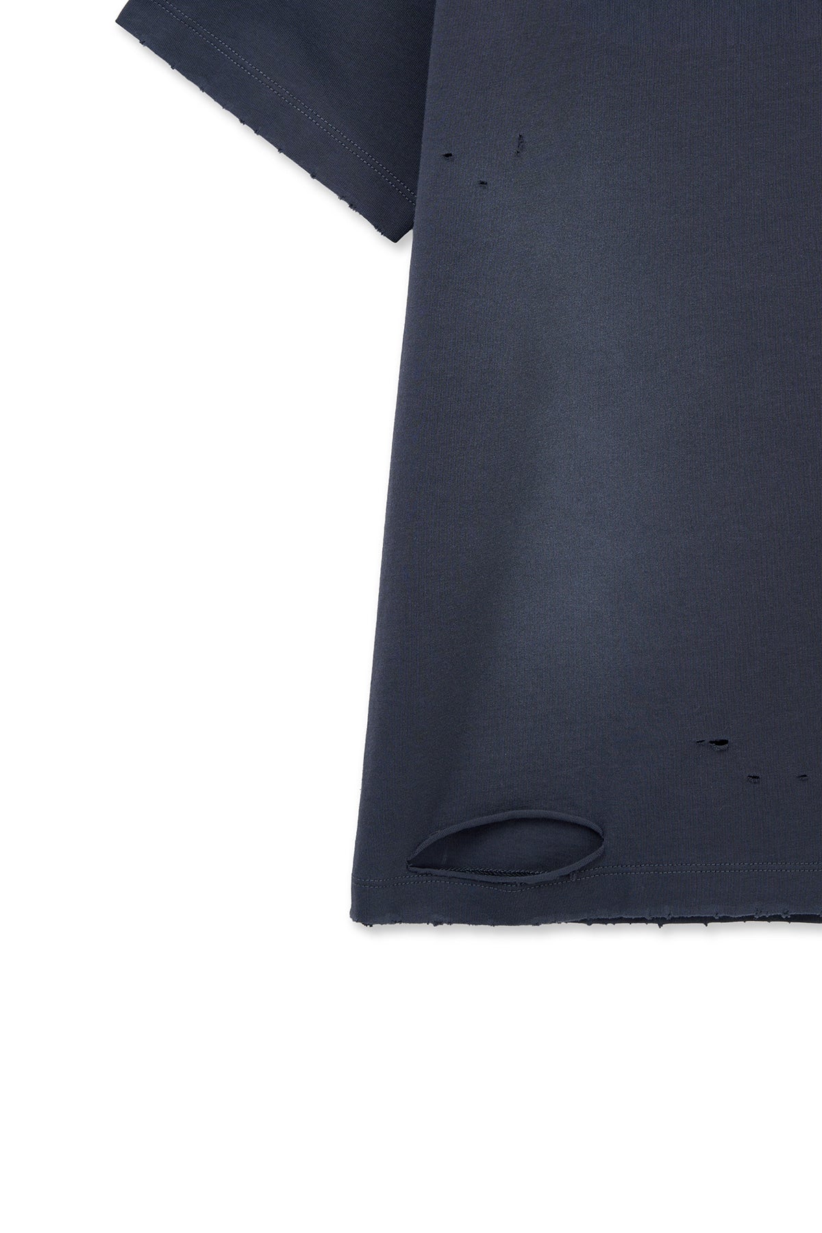 matinkim SPRAY WASHED LETTERING DAMAGED TOP IN NAVY