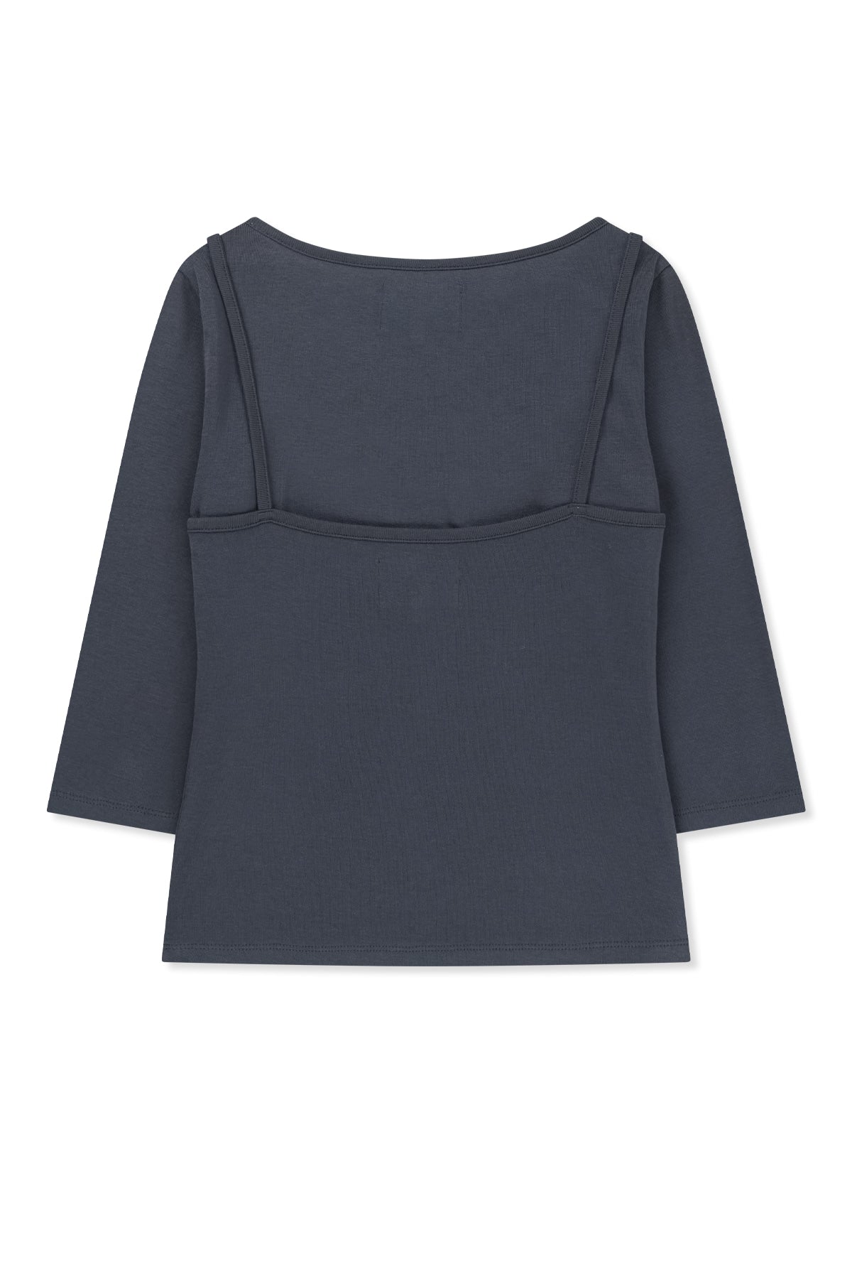matinkim 3/4 SLEEVE TOP & TANK LAYERED SET IN SMOKE BLUE
