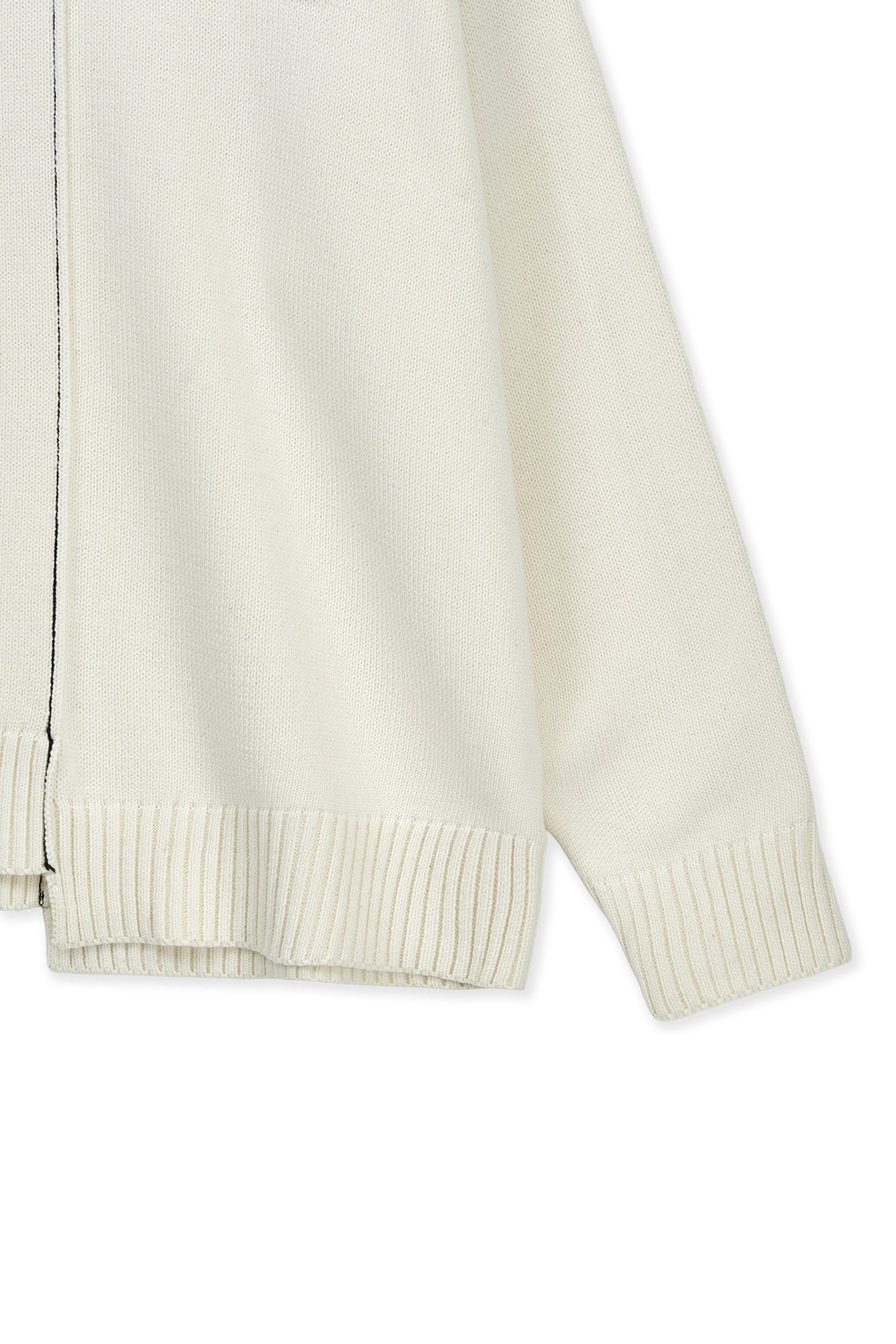 matinkim ASYMMETRIC LOGO KNIT PULLOVER IN IVORY