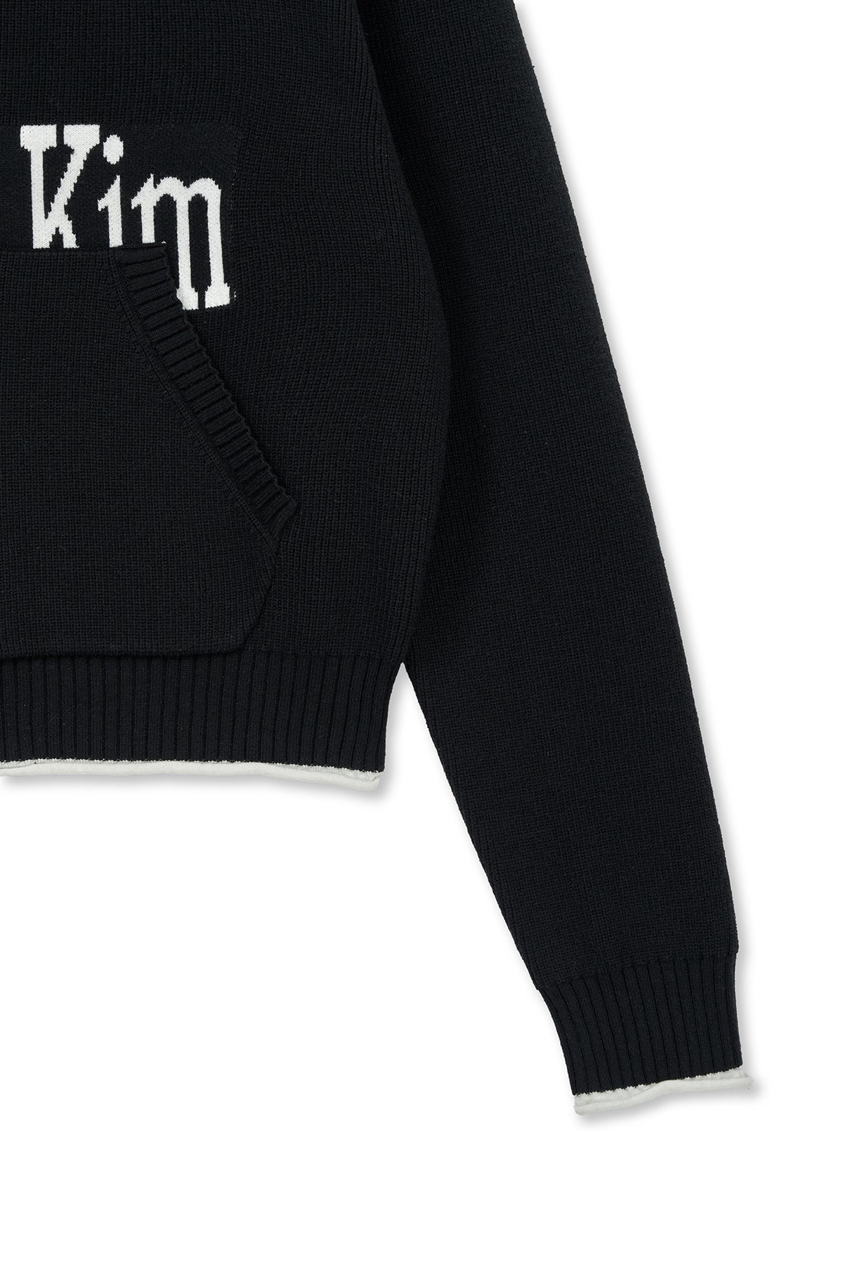 matinkim MATIN SPELL POINT KNIT ZIP UP IN BLACK