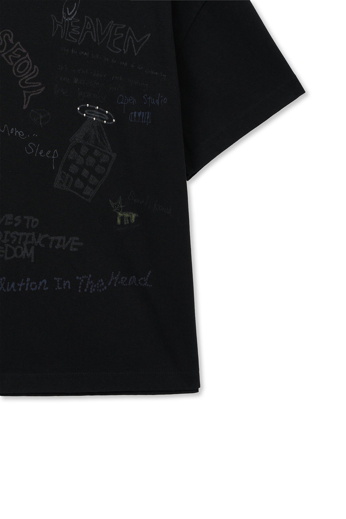 matinkim GRAFFITI ARTWORK TOP IN BLACK