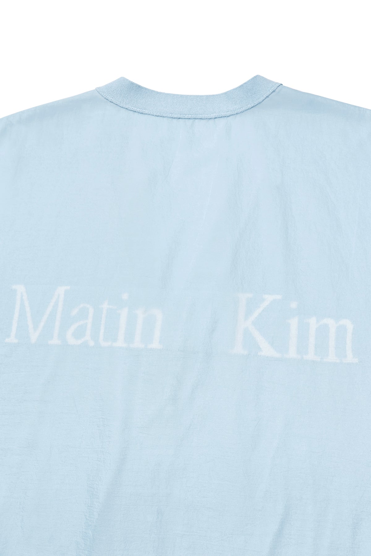 matinkim BACK LOGO SEE THROUGH CARDIGAN FOR MEN IN SKY
