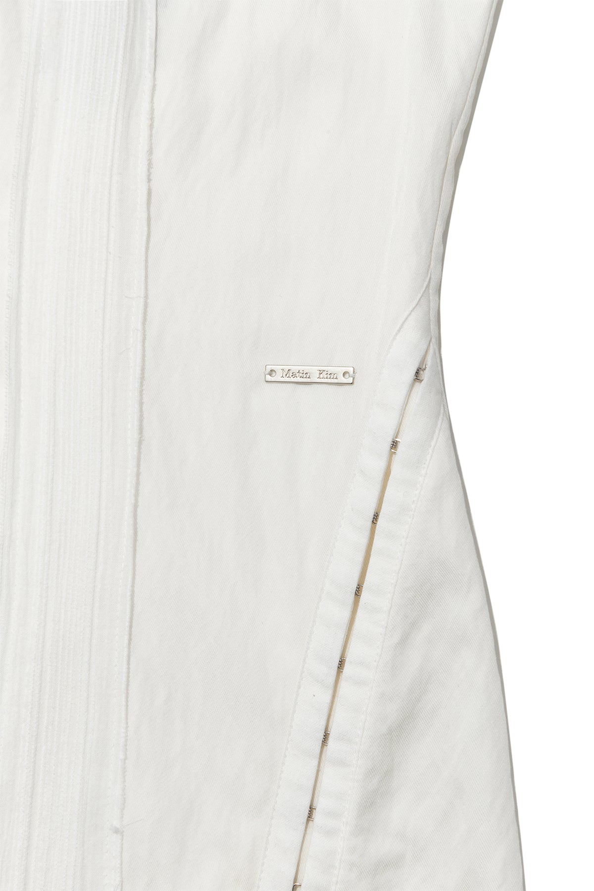 matinkim HOOK AND EYE LAYERED LONG DRESS IN IVORY