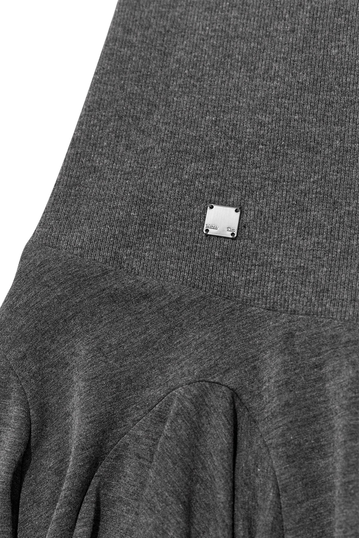 matinkim UNBALANCE FLARE FOLDING SKIRT IN CHARCOAL