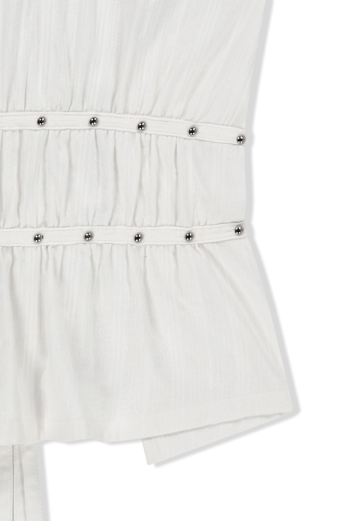 matinkim HALTER NECK SHIRRING BLOUSE IN WHITE