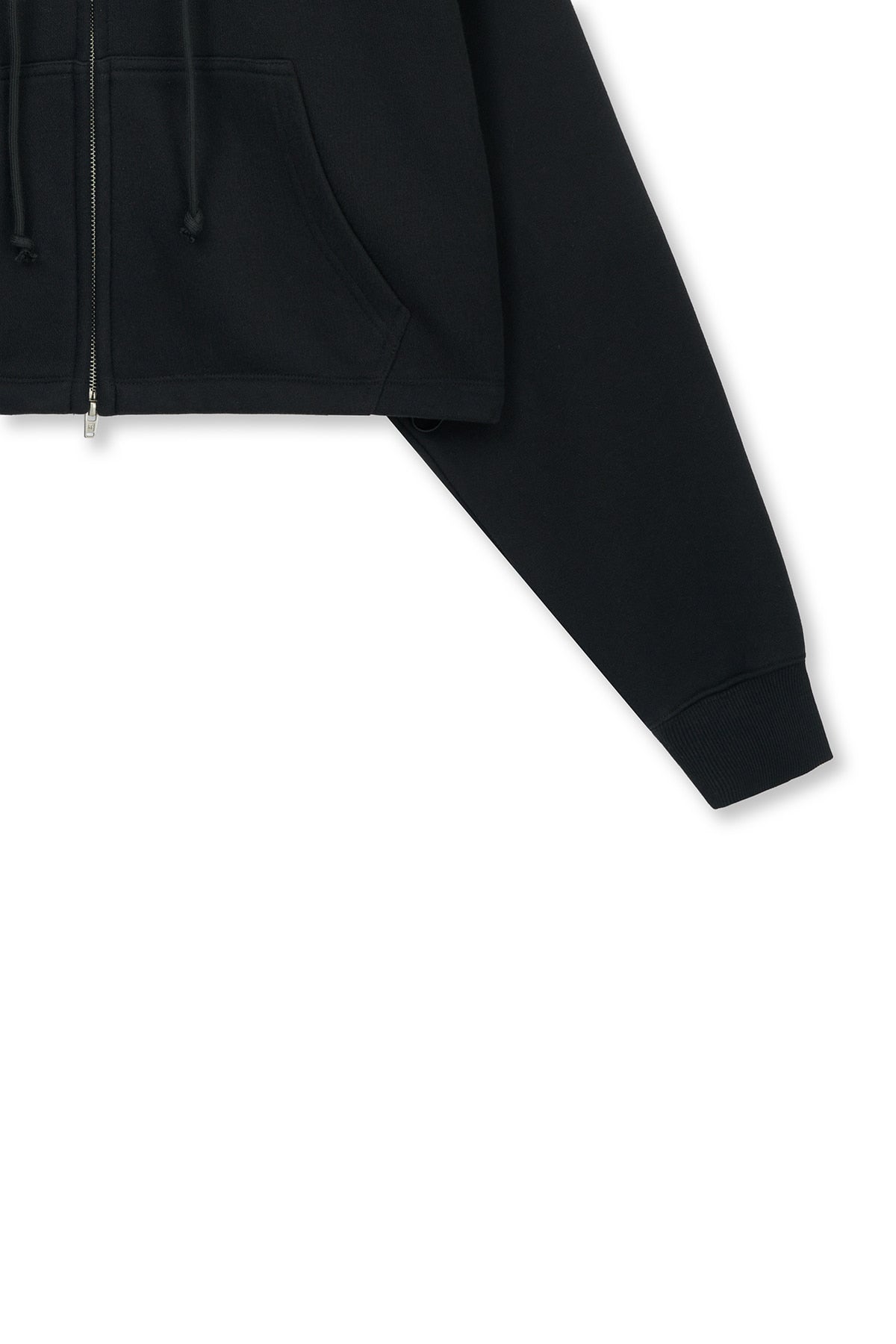 matinkim GRAFFITI LOGO CROP HOODY ZIP UP IN BLACK