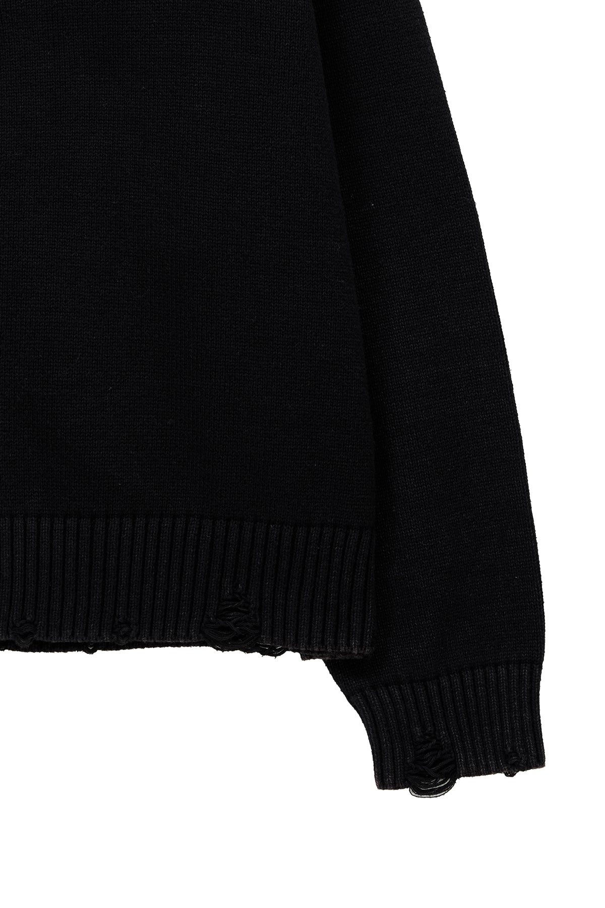 matinkim BACK LOGO LINE POINT KNIT CARDIGAN IN BLACK