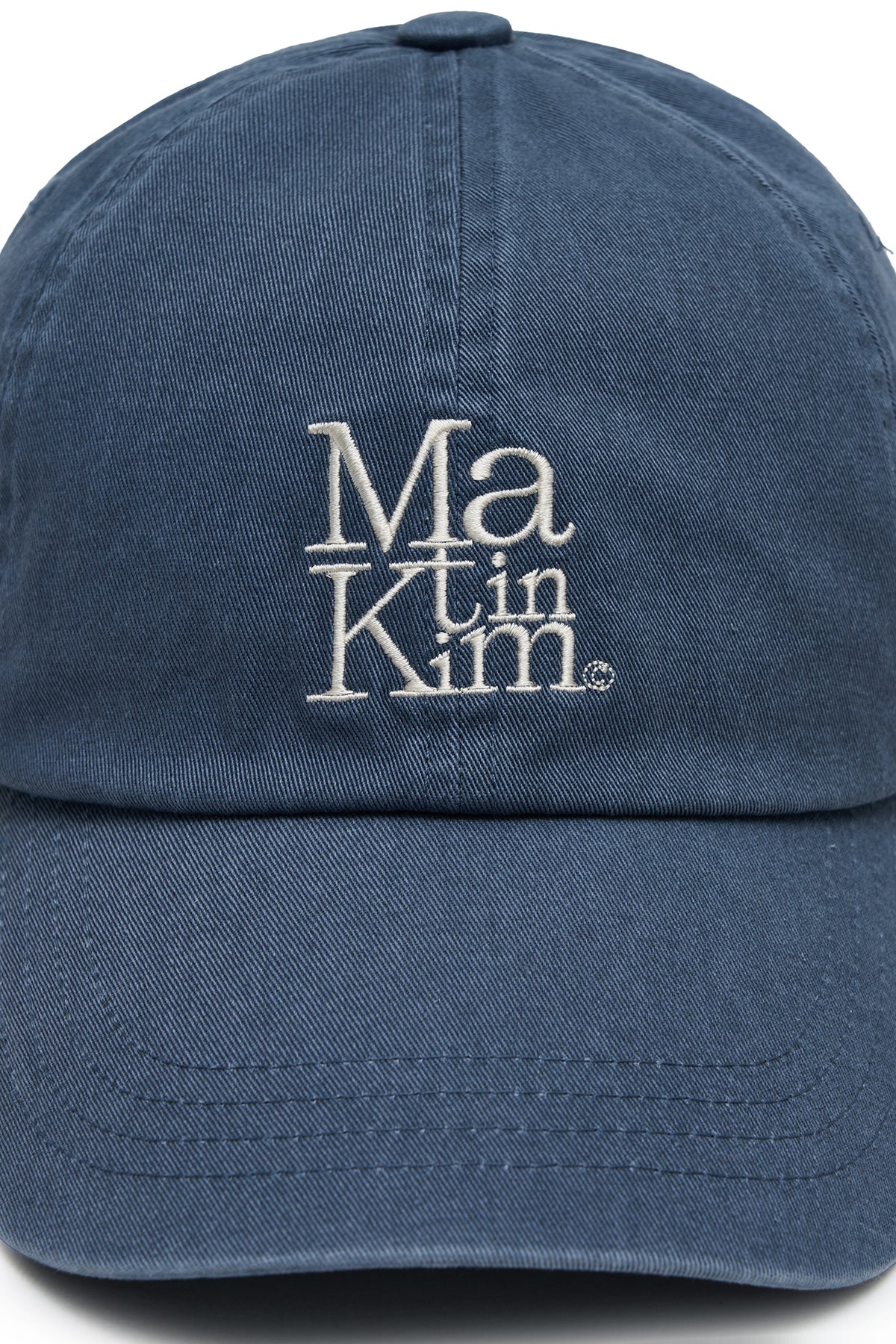 matinkim MATIN BLOCK LOGO BALL CAP IN SMOKE BLUE