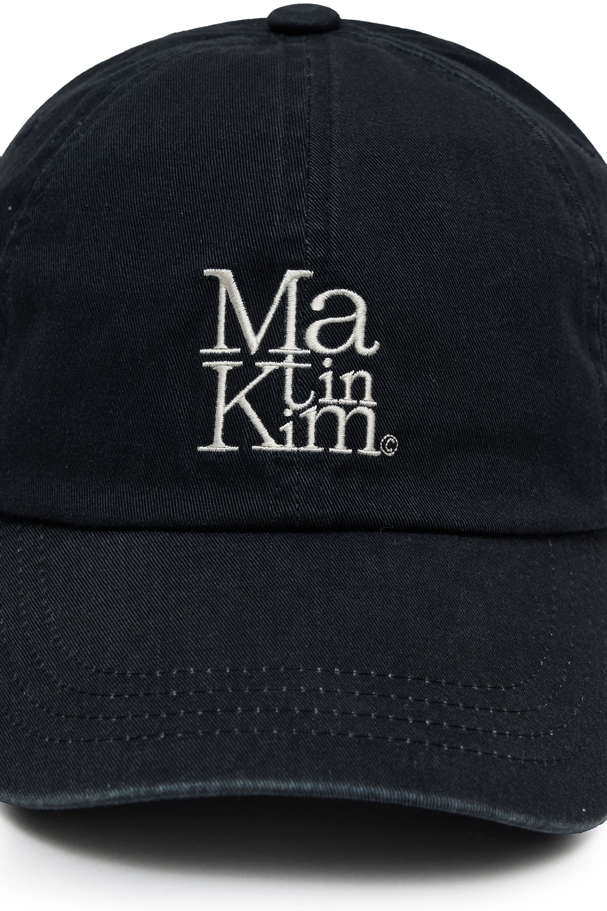 matinkim MATIN BLOCK LOGO BALL CAP IN DARK NAVY
