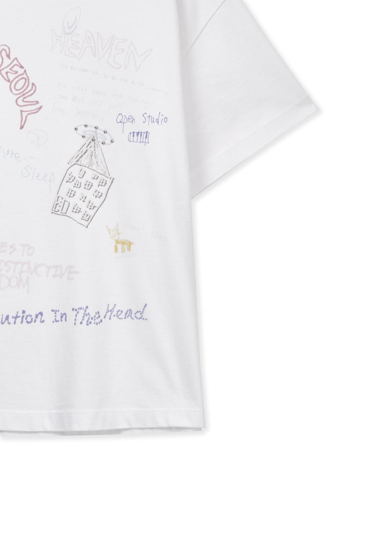matinkim GRAFFITI ARTWORK TOP IN WHITE