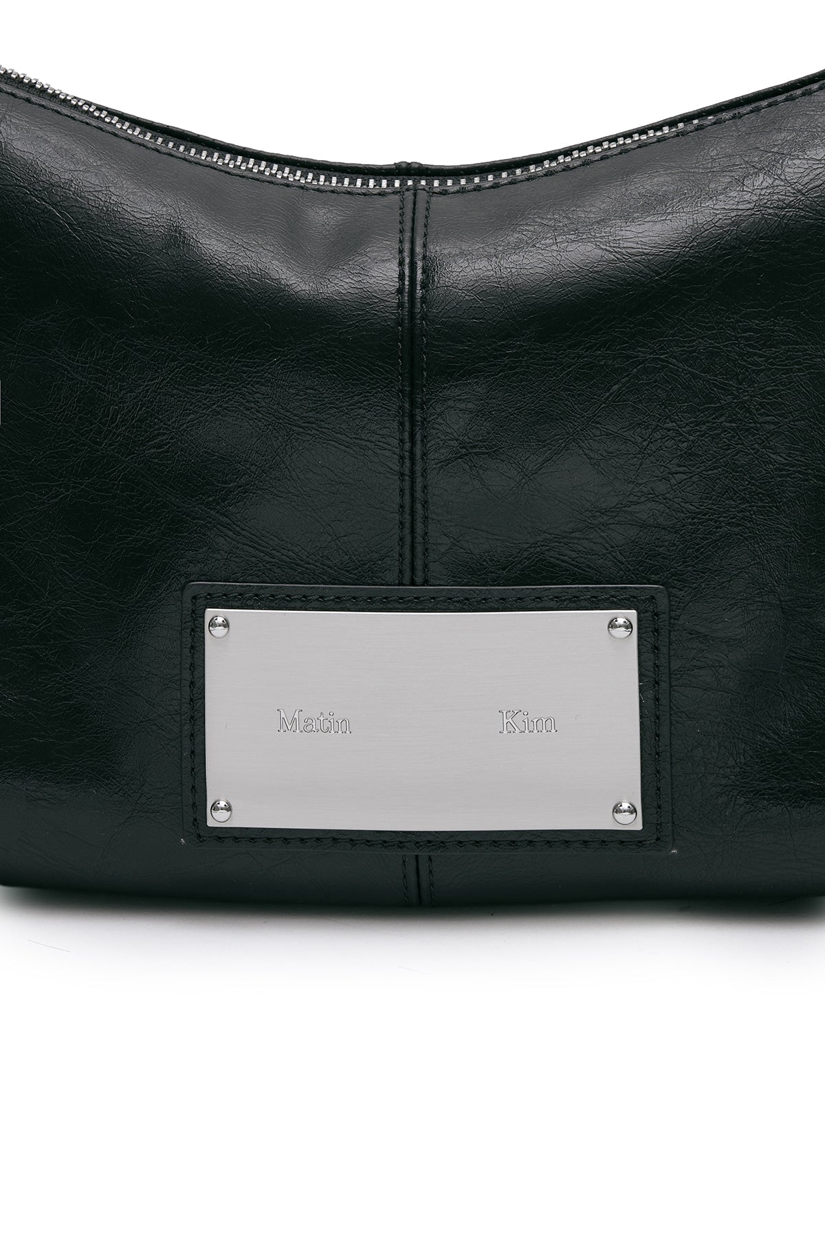 matinkim EYELET SHIRRING SHOULDER BAG IN BLACK