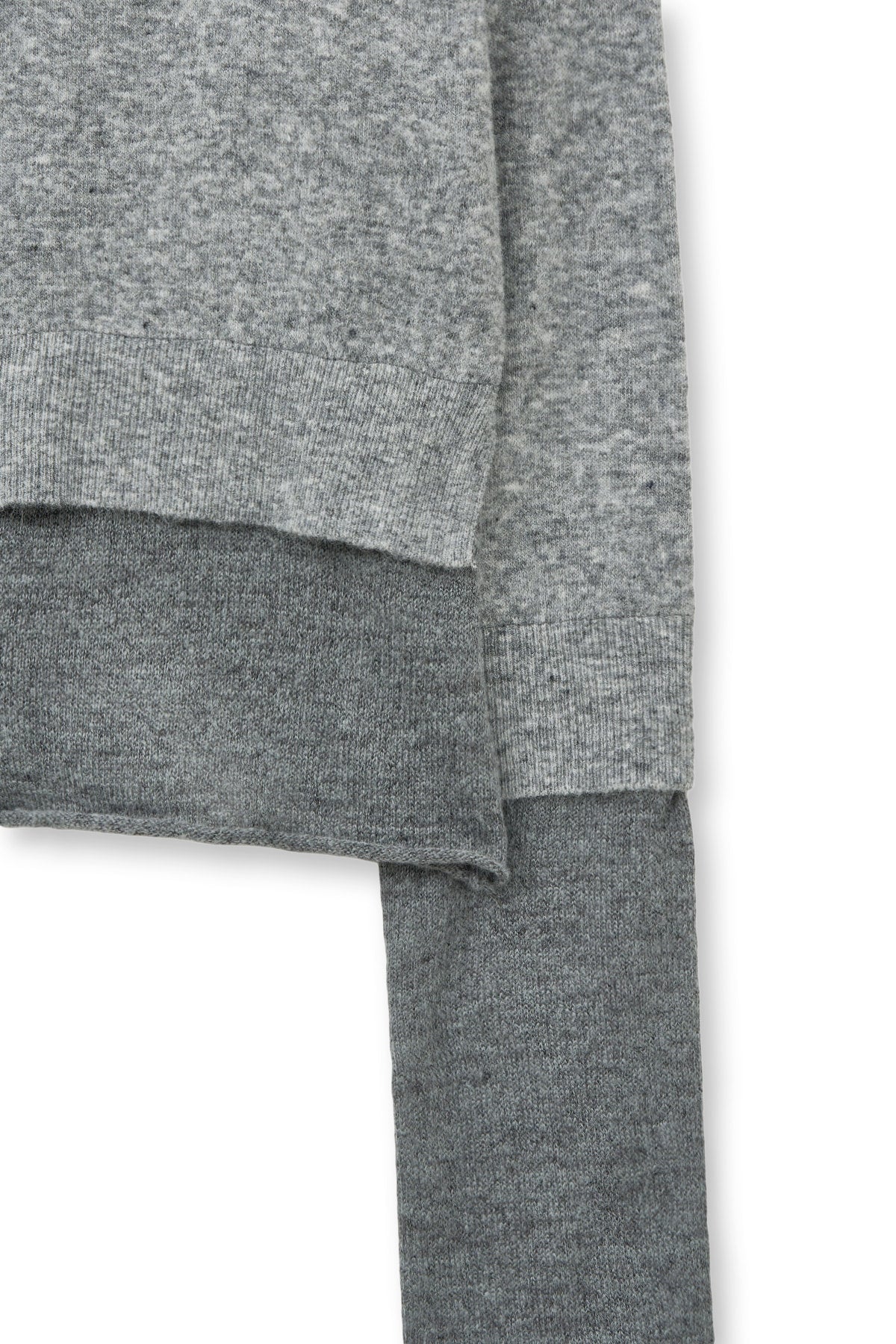 matinkim LAYERED TEXTURE KNIT CARDIGAN IN GREY