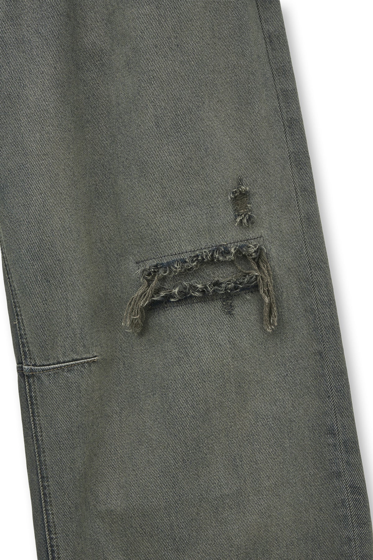 matinkim BACK LOGO WIDE DENIM PANTS IN SMOKE BLUE