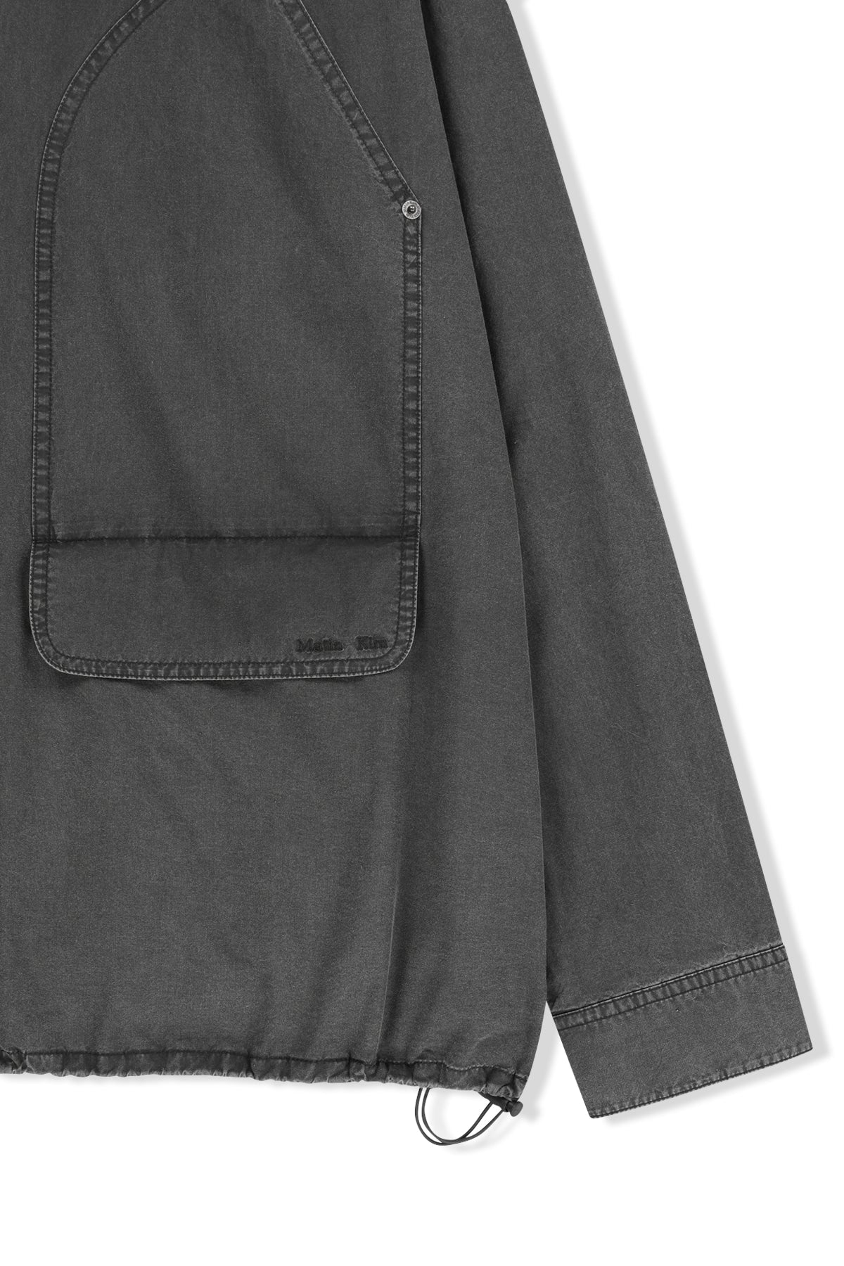 matinkim WASHED COTTON DRAWSTRING SHIRT IN CHARCOAL