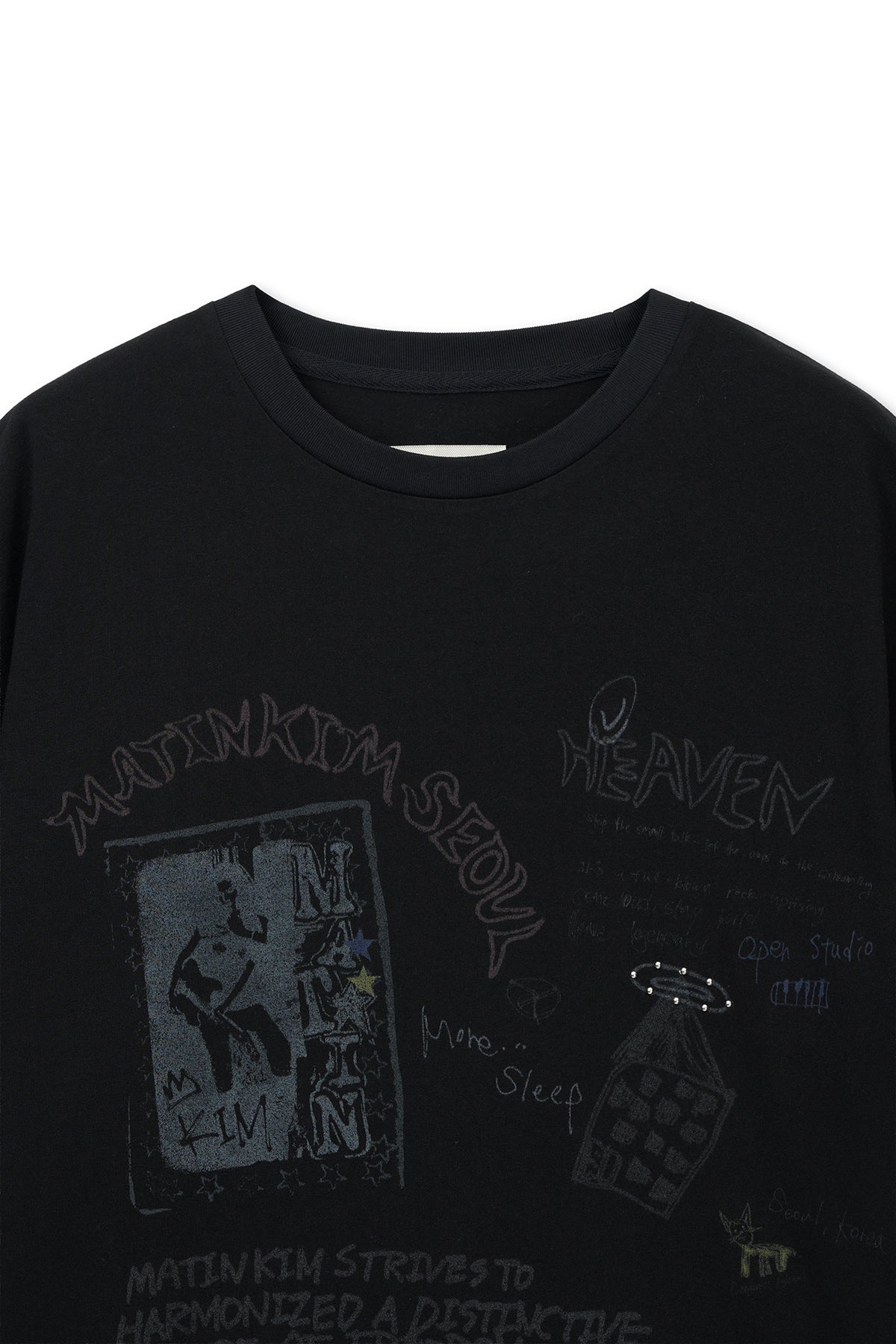 matinkim GRAFFITI ARTWORK TOP IN BLACK