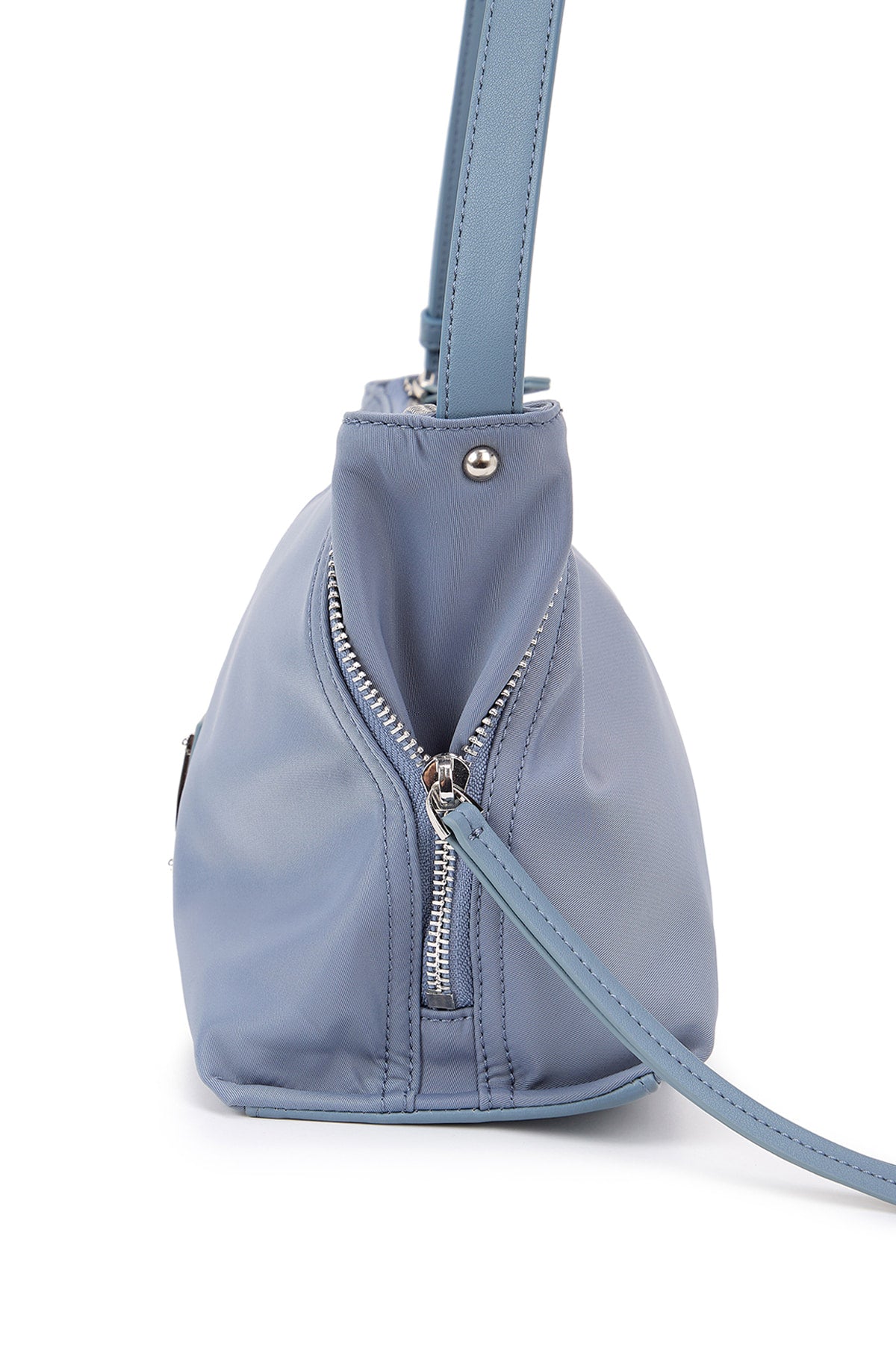 matinkim SIDE ZIPPER FABRIC TWO WAY BAG IN BLUE