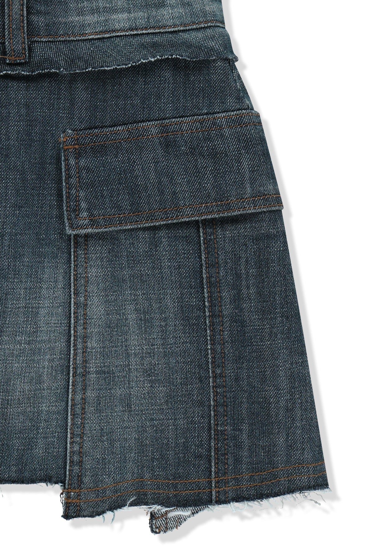 matinkim CARGO MINI DENIM SKORT IN BLUE