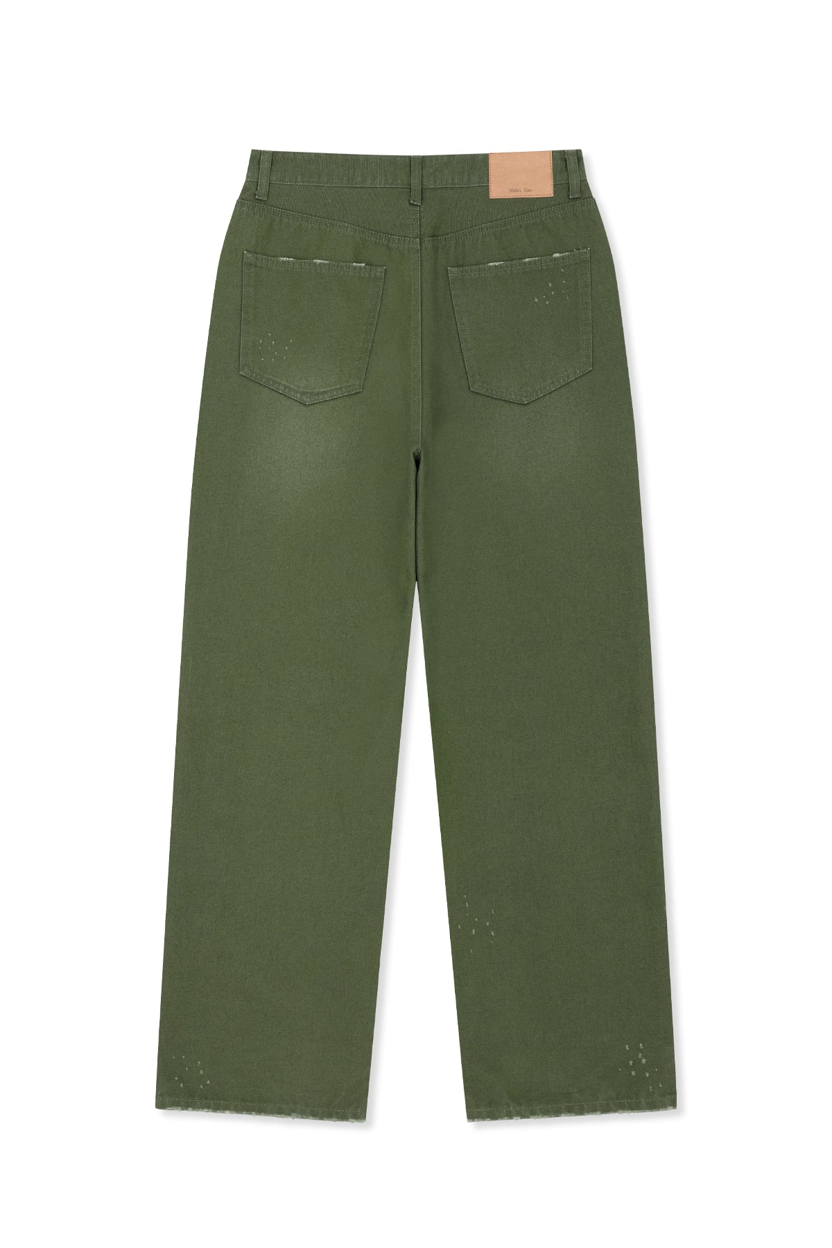 matinkim DISTRESSED DENIM PANTS FOR MEN IN KHAKI