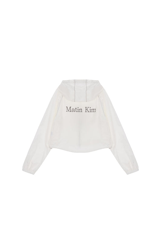 matinkim MATIN CROP HOODY COATING JUMPER IN IVORY