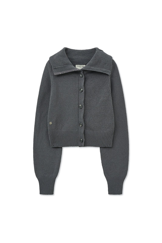 matinkim HOOK POINT TWO WAY CROSS CARDIGAN IN GREY