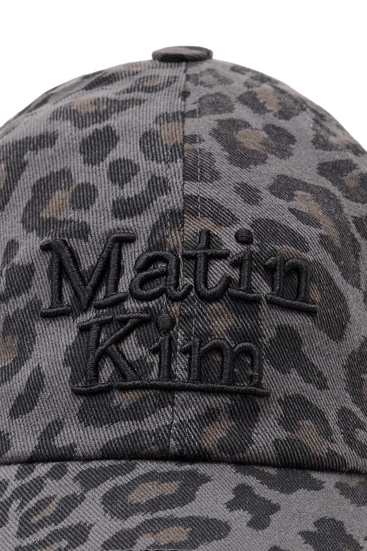matinkim MATIN LEOPARD VOLUME LOGO BALL CAP IN DARK GREY