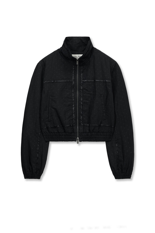 matinkim CROPPED EMBROIDERY BACK LOGO JUMPER IN STRONG BLACK