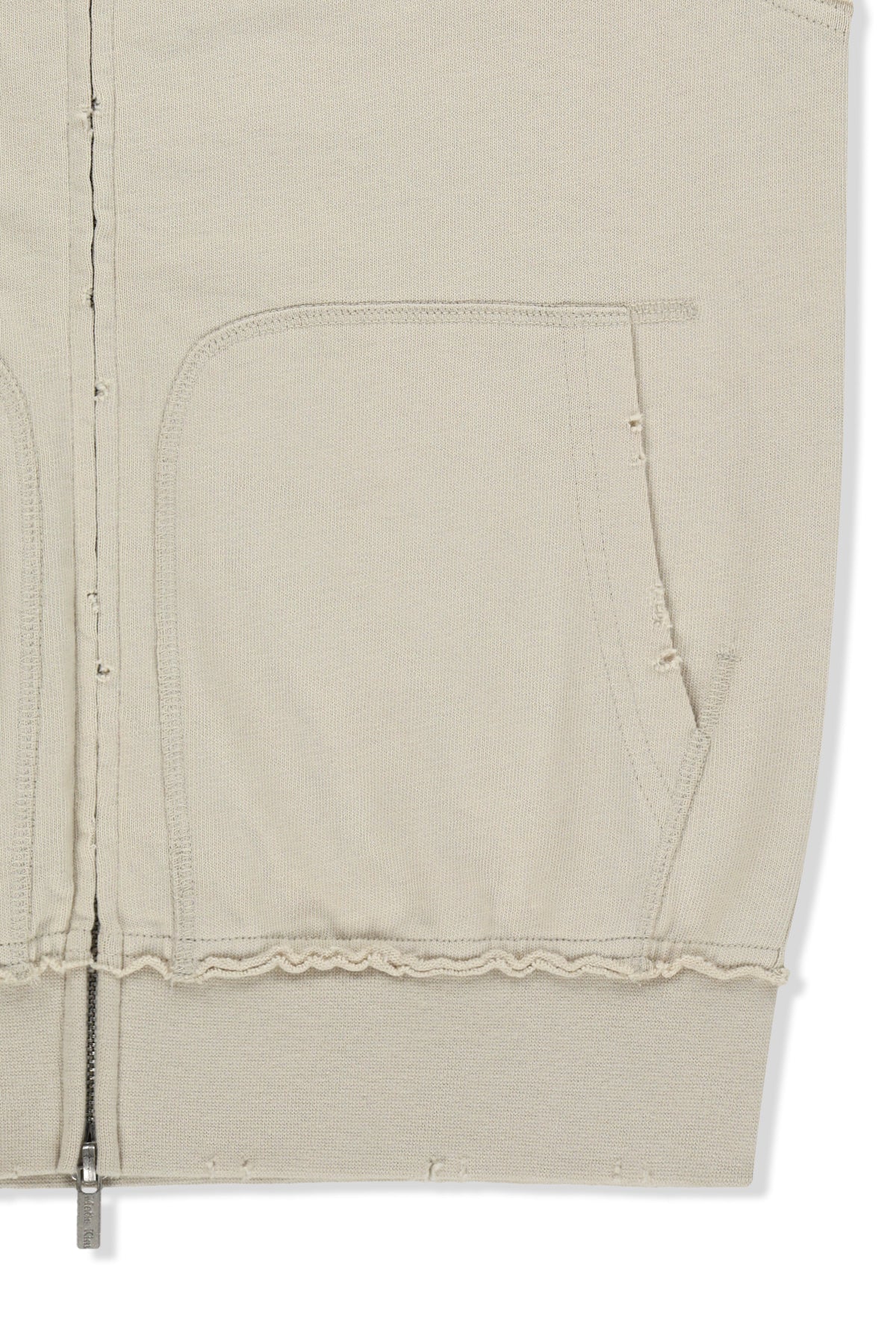 matinkim BACK LOGO JERSEY HOOD VEST IN BEIGE
