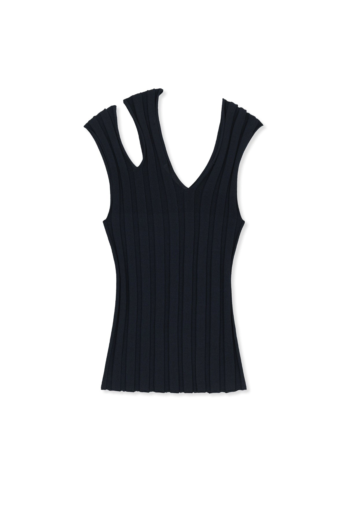 matinkim CUT OUT SLEEVELESS KNIT TOP IN DARK NAVY
