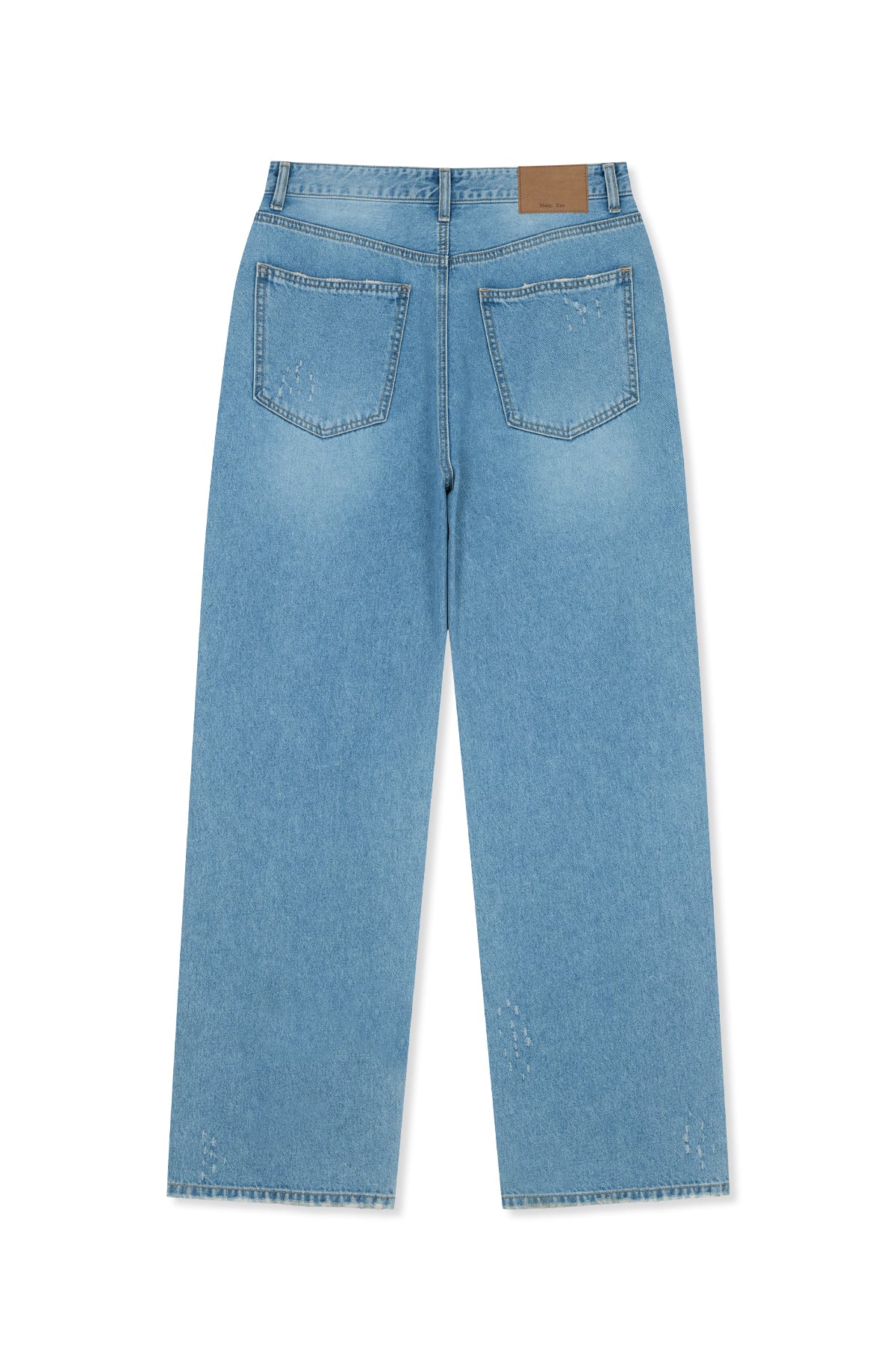 matinkim DISTRESSED DENIM PANTS FOR MEN IN BLUE