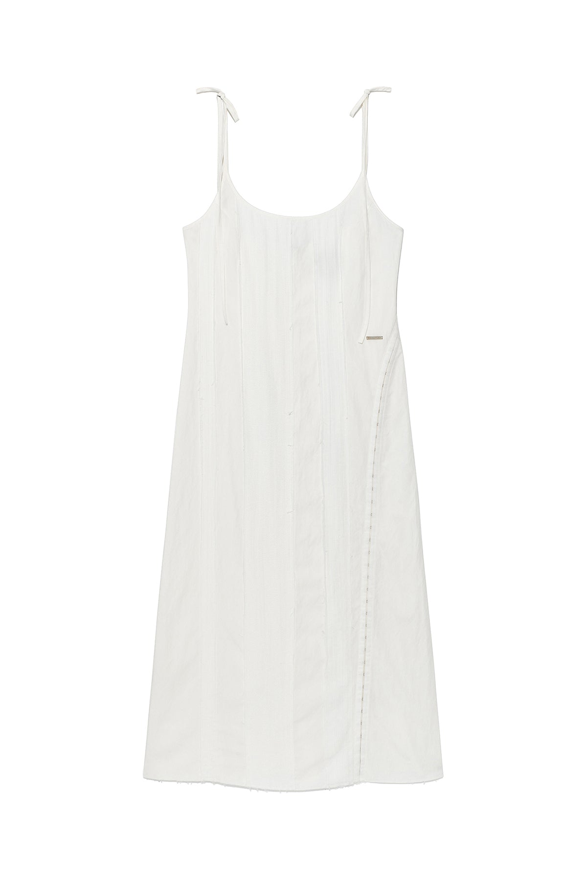matinkim HOOK AND EYE LAYERED LONG DRESS IN IVORY