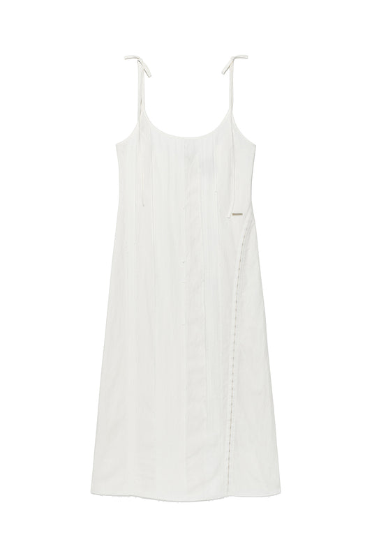 matinkim HOOK AND EYE LAYERED LONG DRESS IN IVORY
