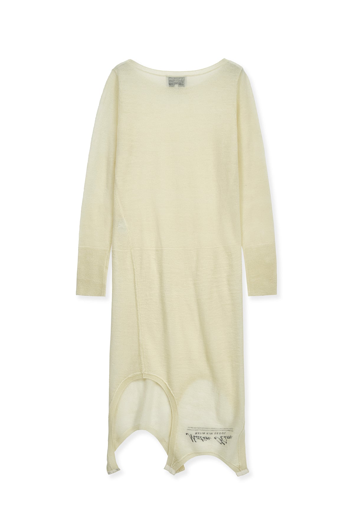 matinkim MOHAIR LAYERED KNIT PULLOVER IN LIGHT YELLOW